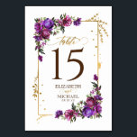 Lila Hochzeit in Hot Pink, Gold Tischnummer<br><div class="desc">Sie suchen eine atemberaubende Hochzeitssuite, die Ihre Gäste zum "Wow" zwingen wird? Schauen Sie sich nur unsere atemberaubende Blumenflora Hochzeitsempfehlung mit der Einladung in pflaumenfarbenem lila, heißen Rosa und smaragdgrün an. Diese Suite besticht durch Luxus und Romantik, von den zarten Blume der Pony bis hin zum luxuriösen Goldskript. Es ist...</div>