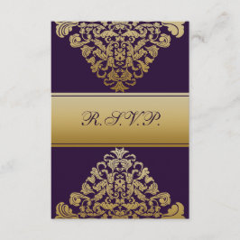 lila Hochzeit mit Edelgold RSVP Standard 3,5 x 5