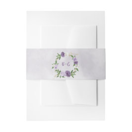 lila Hochzeit mit weißer Blüte Einladungsbanderole