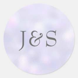 Lila Hochzeit personalisierte Erstaufkleber Runder Aufkleber