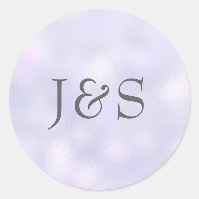 Lila Hochzeit personalisierte Erstaufkleber Runder Aufkleber (Vorderseite)