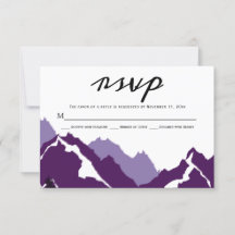 Lila Hochzeit RSVP Antwortkarte