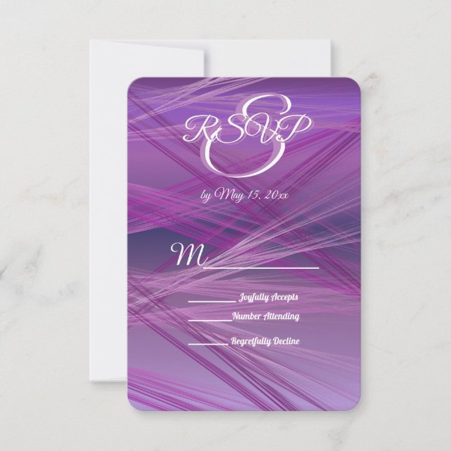 Lila Hochzeit RSVP Karte (Vorderseite)