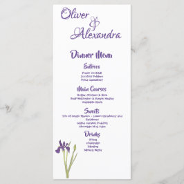 Lila Hochzeit und Goldmedaille Menükarte