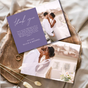 Lila Hochzeit Vielen Dank Foto Einfache Elegante K Dankeskarte