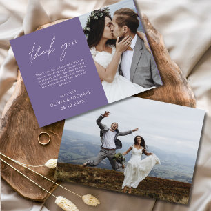Lila Hochzeit Vielen Dank Foto Minimalistische Kar Dankeskarte