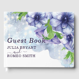 Lila Hochzeit von Floral Anemone Gästebuch