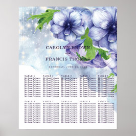 Lila Hochzeit von Floral Anemone | Sitzkarten Poster
