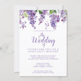 Lila Hochzeit von Lilacs Floral Einladung