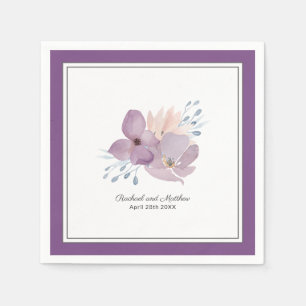 Lila Hochzeit von Wasserfarben Serviette