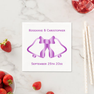 Lila Hochzeiten Napkins Glocken und Band Serviette