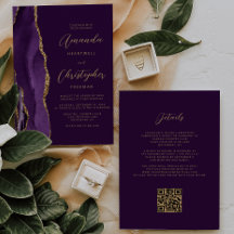Lila HochzeitGold Agate Pum QR Code