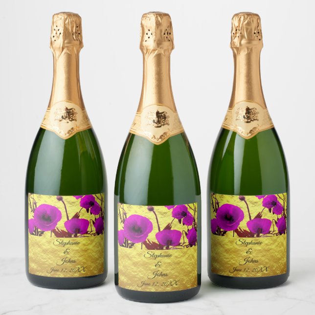Lila Hochzeitsblumen Wasserfarben Blumen Cool (Flaschen)