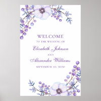 Lila Hochzeitsdruck. Violett-Blume Begrüßungszeich