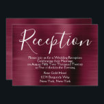 Lila Hochzeitsempfang in Burgund Einladung<br><div class="desc">Lila Burgund Imitate bürstete Metall Elegant Empfang Card für eine Post Hochzeit Party. Diese Cranberry Marsala Wedding Reception Card kann auf Ihre Nachricht und Empfang Party-Adresse angepasst werden. Die Empfang-Karte ist Teil der Burgund Wedding Collection. Wenn Sie weitere,  individuell gestaltete Artikel wünschen,  wenden Sie sich bitte an den Designer.</div>