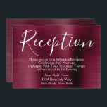 Lila Hochzeitsempfang in Burgund Einladung<br><div class="desc">Lila Burgund Imitate bürstete Metall Elegant Empfang Card für eine Post Hochzeit Party. Diese Cranberry Marsala Wedding Reception Card kann auf Ihre Nachricht und Empfang Party-Adresse angepasst werden. Die Empfang-Karte ist Teil der Burgund Wedding Collection. Wenn Sie weitere,  individuell gestaltete Artikel wünschen,  wenden Sie sich bitte an den Designer.</div>