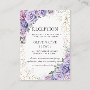 Lila Hochzeitsempfehlung von Lilac Lavender Floral Begleitkarte
