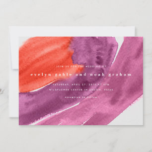 Lila Hochzeitsfeier mit feinem Aquarell Save The Date