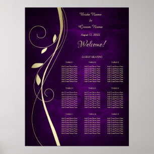 Lila Hochzeitskarte aus Gold-Leaf Poster