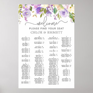 Lila Hochzeitskarte für die Blütenwelt Poster