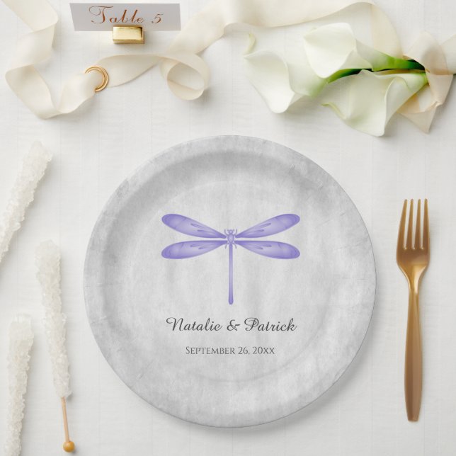 Lila Hochzeitspapier-Teller Pappteller (Hochzeit)