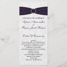 lila Hochzeitsprogramm für Damast Programm