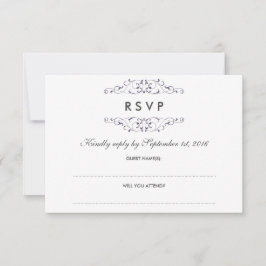 Lila Hochzeitsszenierung RSVP Karte