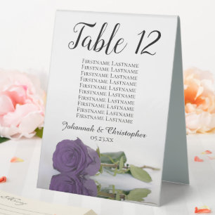 Lila Hochzeitstabelle für Amethyst-Rose Tischaufsteller