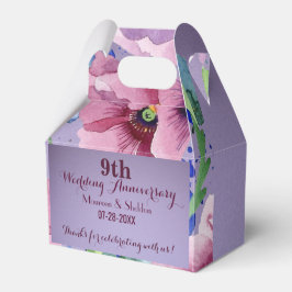 lila Hochzeitstag und Mohnblüte Geschenkschachtel