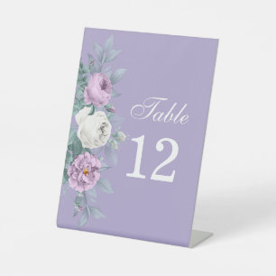 Lila Hochzeitstisch-Nummernschild Sockelschild