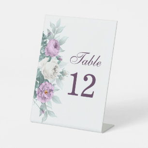 Lila Hochzeitstisch-Nummernschild Sockelschild