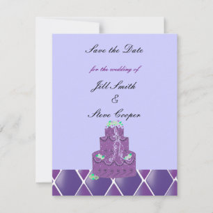 Lila Hochzeitstorte Save the Date