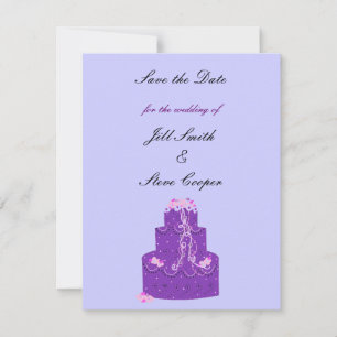 Lila Hochzeitstorte Save the Date