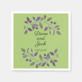 Lila Hochzeitswasser Serviette