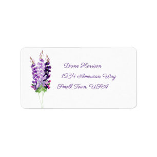 Lila Hochzeitswatercolor-Lavendel Adressaufkleber