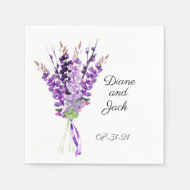 Lila Hochzeitswatercolor-Lavendel Serviette