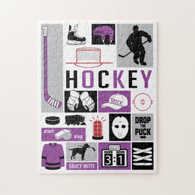 Lila Hockeyspieler (Vertikal)