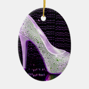 Lila hohe Ferse Keramikornament