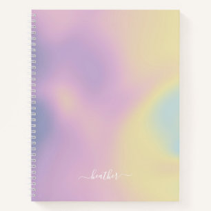 Lila Holographische Gradient Ombré Elegantes Skrip Notizbuch