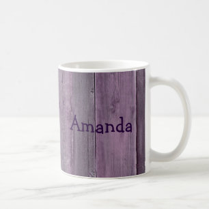 Lila Holz zur Personalisierung Kaffeetasse