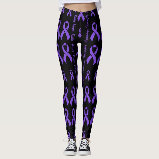 Lila Hope Faith Strength Courage...Epilepsy Leggings (Vorderseite)