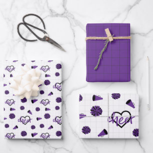 Lila Hörer, Pom Poms, Megaphone Muster Geschenkpapier Set