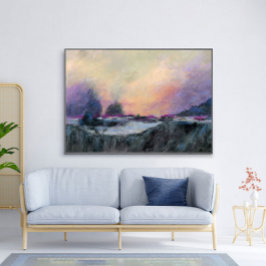 Lila Horizont Landschaft Sonnenuntergang Abstrakte Poster