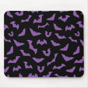 Lila Horror für schwarze Fledermäuse Mousepad