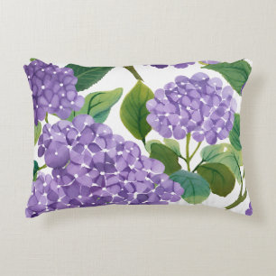 Lila Hortensie Wasserfarbe Floral Küste Dekokissen