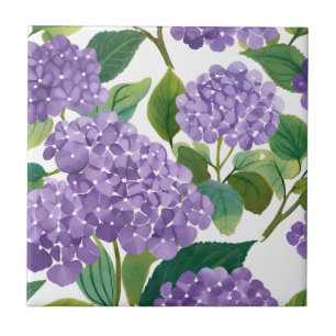 Lila Hortensie Wasserfarbe Floral Küste Fliese