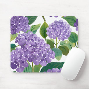 Lila Hortensie Wasserfarbe Floral Küste Mousepad