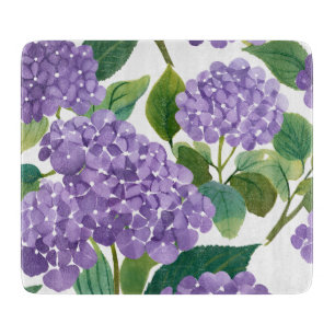 Lila Hortensie Wasserfarbe Floral Küste Schneidebrett