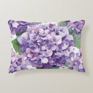 Lila Hortensie Wasserfarbe Floral Lavendelblüte Dekokissen