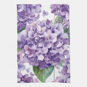 Lila Hortensie Wasserfarbe Floral Lavendelblüte Geschirrtuch